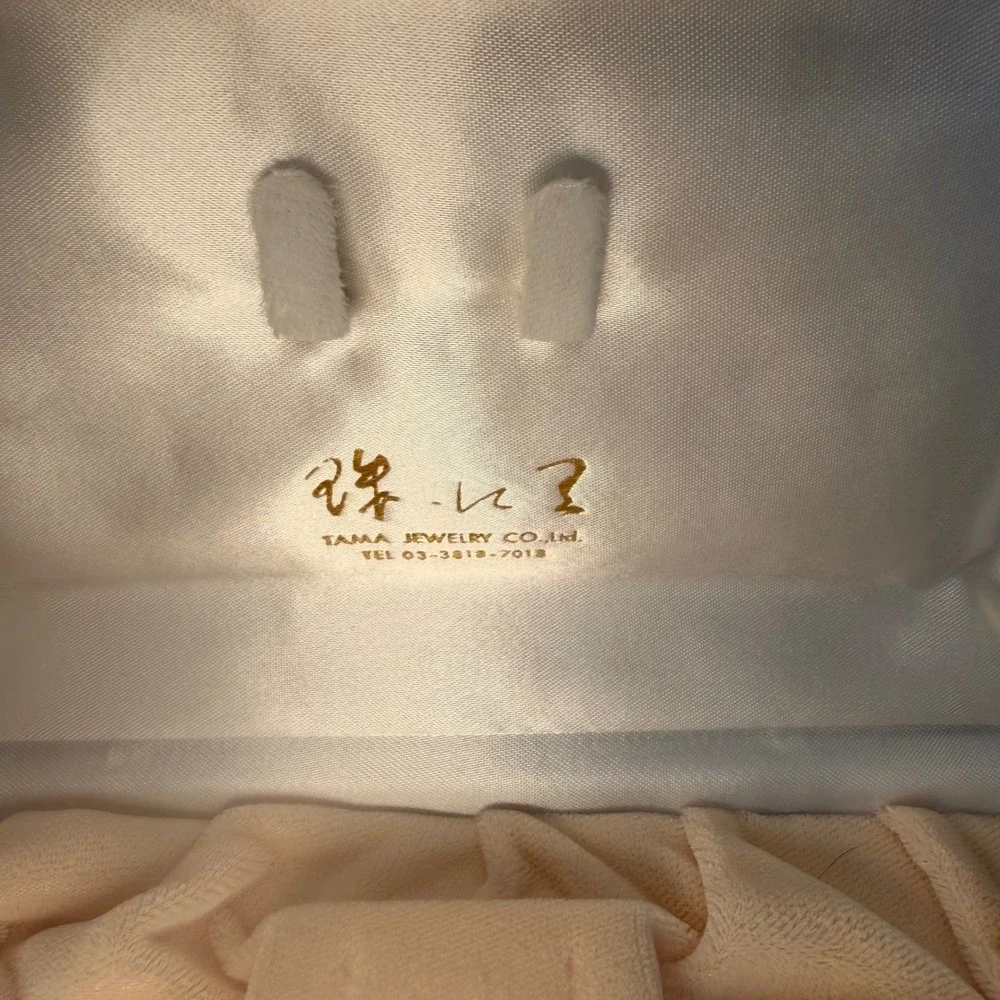 Tama Jewelry Co Ltd Brown Suede Cream Velvet Presentation Case Tokyo